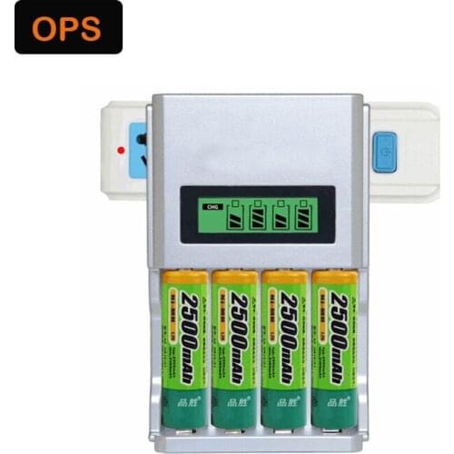 Smart 4 slots LCD display rechargeable battery charger For AA/AAA Ni-Cd Ni MH Rechargeable Batteries free AU EU UK adapter