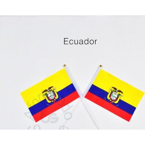 Ecuador 14*21cm flag Banner meet Parade party hand waving National flag Home Decoration flag banner