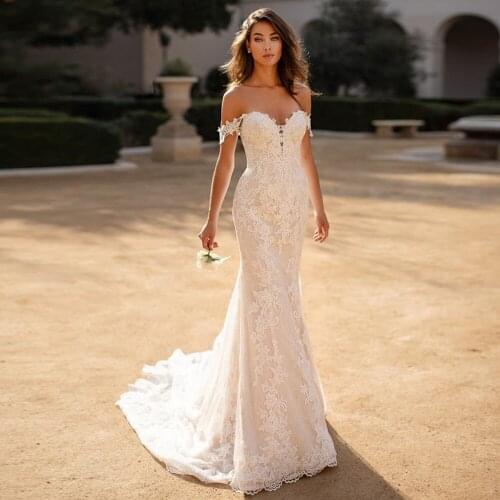 Vestido De Noiva Sereia Tulle Mermaid Wedding Dress Sweetheart Neck Vintage Sukienka Na Wesele Off the Shoulder Robe Mariage