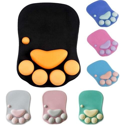 1pcs Silicone Mouse Pads With Wrist Rest Cartoon Cats Paw Soft Silica Gel Mouse Pad Gaming Computer Gamer Desk Mat