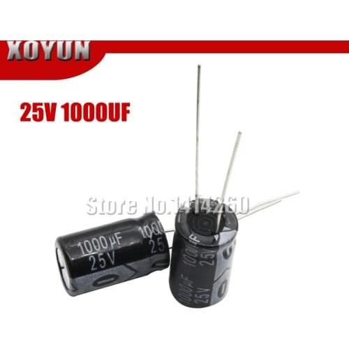 10PCS Higt quality 25V1000UF 10*17mm 1000UF 25V 17*10 Electrolytic capacitor