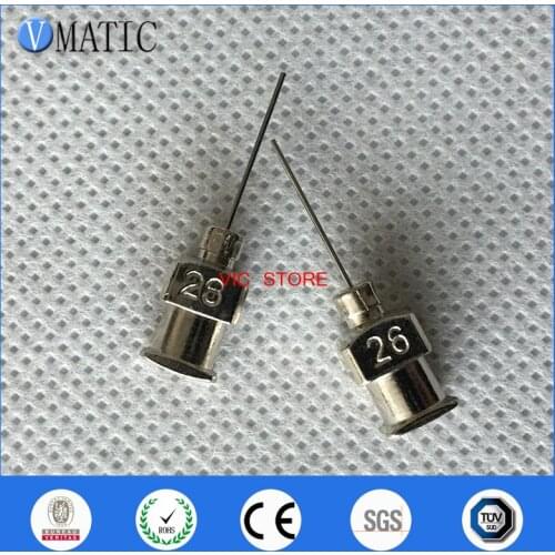 Free Shipping 1/2 Inch Tip Length 26G All Metal Blunt Stainless Steel 12Pcs Glue Dispensing Syringe Needle Tips 0.5