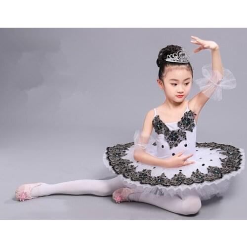 2018 Professional Ballet Tutu Child Swan Lake Costume White Pink purple Ballet Dress for Children Pancake Tutu Girls Dancewear
