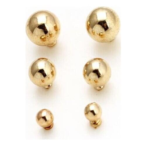 3Pairs Fashion Round Stud Earrings Set For Women Korean Style Zinc Alloy Gold Color Balls Brand Jewelry Accessories