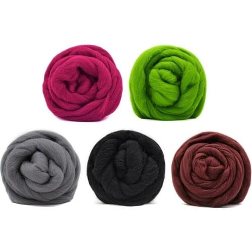 50g (10gx5 Colors) Roving Wool 19 Microns Superfine Merino Wool Sheep Wool Felt Wool Merino for Felting Wool Set