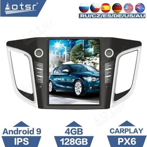For Hyundai Creta IX25 Tesla Style Screen Android 2016 - 2019 Car Radio GPS Navigation CarPlay PX6 IPS Multimedia Video Player