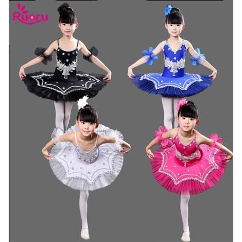 Ruoru Ballerina Ballet Tutu Kids Girls Ballet Dress Skirt Professional Pancake Tutu Dancewear Costume Party Baby Girl Dress