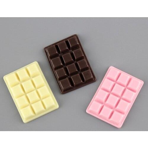 Free Shipping 10pcs 25*36mm Chocolate Food Resin Cabochons Fatback patch Sticker Garment Ornament Accessories Embellishments DIY