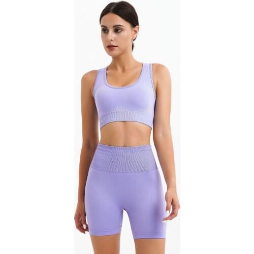 Seamless Sports Shorts Set Yoga Bra High Waist Tight Running Shorts Pant Fitness Yoga Suit for Women Gym Clothing Workout Suit