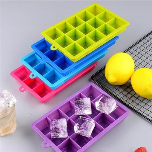 24 Grids DIY Creative Large Silicone Ice Cube Tray Square Shape Ice Cube Mold Fruit Ice Cream Maker Bar Kitchen Accessories