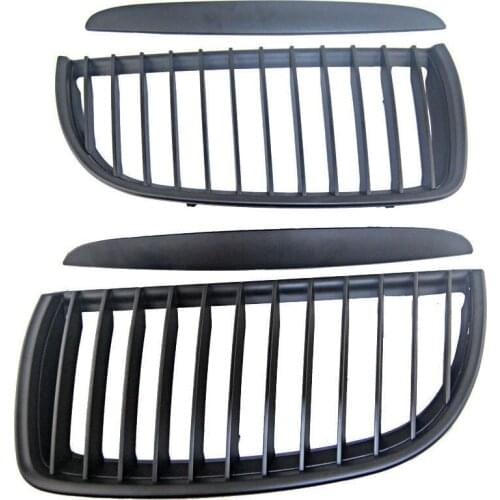 Black Front Kidney Grill Grilles For Bmw 05-08 Sedan Wagon E90 E91 320I-335I 4Dr