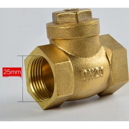 DN20 G3/4" BSPP Female Thread Brass Swing Check Valve One Way Thickneess 3.85mm Length 50.5mm