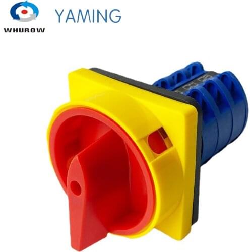 Yaming electric LW26-25/3GS changeover rotary cam switch 660V 25A 3 poles 2 position with padlock safety control motor