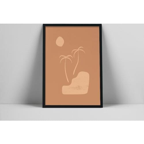 Boho Palms Art Print | Minimalist Beach Palm Trees Print | Printable Tropical Wall Art | Tropical Boho Print | Minimal BBoho Abs