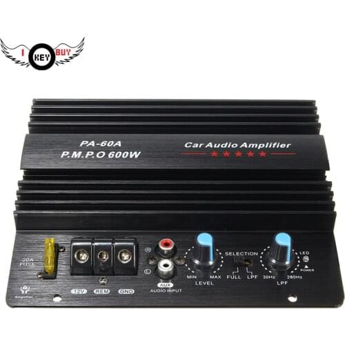I Key Buy Mono Car Amplifier Board 12V 600W Car Audio Power Bass Subwoofers Black Amplifier Board 1PC