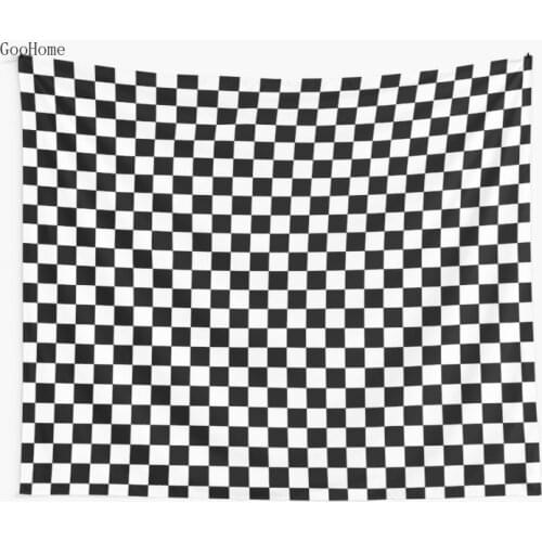 Checkered Black and White Wall Tapestry Cover Beach Towel Throw Blanket Picnic Yoga Mat Home Decoration