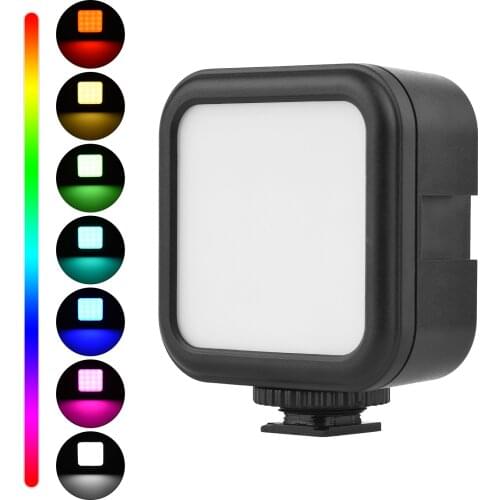 Mini LED RGB Video Light Photography Light On-camera Fill Light 3000-6500K Cold Shoe 1/4Inch Screw Hole for Live Stream Shooting