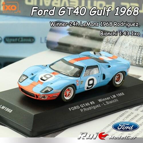 IXO 1:43 Ford GT40 Gulf 1968 alloy model 1968 Le Mans 9 champion Limited collection car