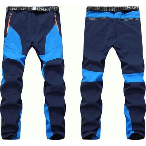 Mens Winter Hiking Pants Outdoor Thermal Fleece Softshell Trousers Mountain Climbing Skiing Trekking Waterproof Pants Men