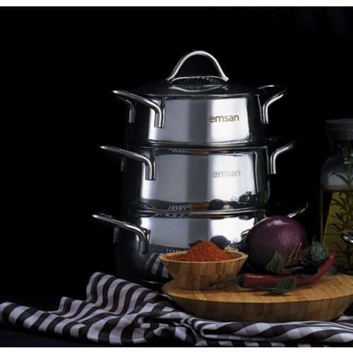 Emsan Cemre 6 Piece Midi Stainless Steel Cookware Set