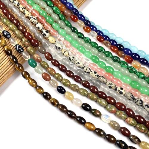 Natural semi precious stone beads Rice shape Making necklaces and bracelets for DIY 44 packed for sale