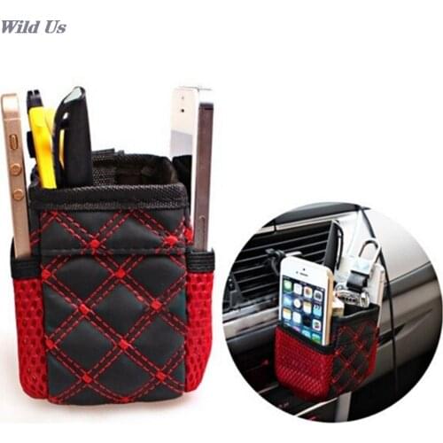 New 1pc Practical Auto Car Air Outlet Mobile Phone Pocket Storage Box Bag Drink Hanging Holder
