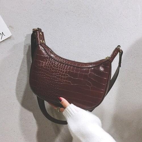 New Retro Crocodile Pattern Crossbody Bags for Women Designer Women Bags Saddle Bags Lady Purses Handbags