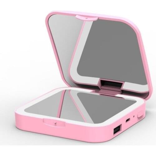 Portable Three-in-one Folding Vanity Mirror Mini Vanity Mirror With Charging Functio