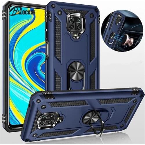Shockproof Armor Stand Holder Car Ring Phone Case for Xiaomi Redmi Note 9S Case for Redmi Note 9 Pro Max Back Cover Fitted Case