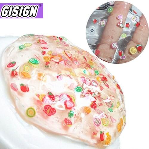 60ml Crystal Slime Transparent Clear Filler Slime Cloud Diy charms for Slime Addition Kids Fruit Flower Modlein Clay Playdough