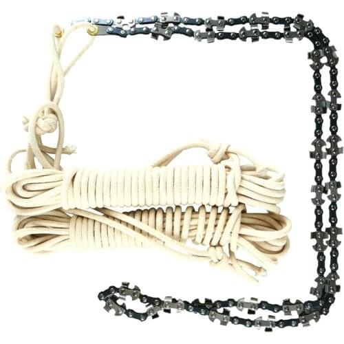 48 Inch High Reach Tree Hand Rope Chain Saw Cutter on Both Side Outdoor Tool for Tree Wood Pruning Branches Cutting Hand Tools W