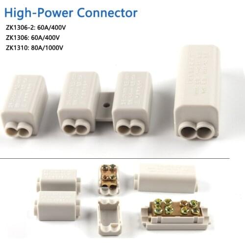 Quick Wire Connector T-Type High Power Terminal Block 60A/400V 1-6mm2 Electric Cable Splitter 100A/1000V 2.5-16mm2 Junction Box