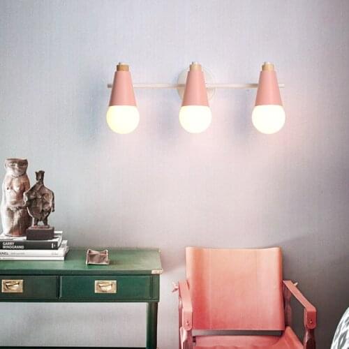 Nordic modern minimalist bedside bedroom bathroom bathroom mirror front wall lamp solid wood corridor aisle wall lamp LB101304