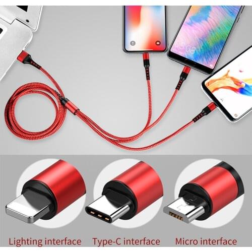 3 IN 1 USB Cable Micro USB C Fast Charging Adapter Microusb Type-C Charger Type C Cable For iPhone 7 11 Samsung Xiaomi Cord