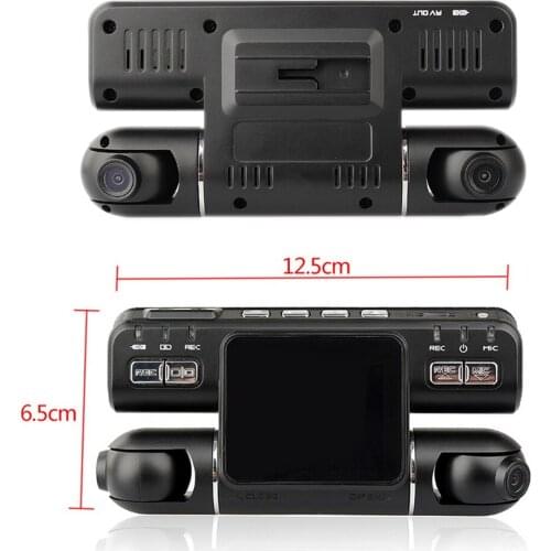 2018 New HD Dual Lens G-Sensor Car DVR 2.0 Inches LCD Camera Video Recorder 120 Plus 120 Degree Wide Angle Multilingual Dash Cam