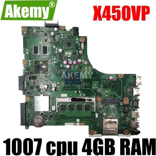 X450VP 1007 cpu 4GB RAM Motherboard For Asus A450V Y481C X452C D452C X450VP X450CC K450C Notebook notebook motherboard mainboard