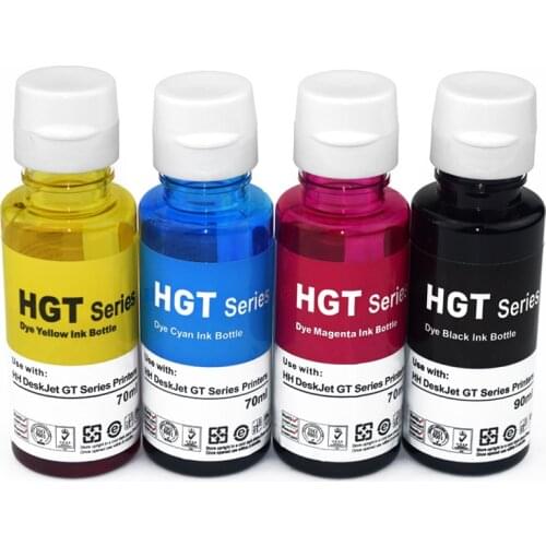 Color Vivid 90ml 70ml Ink for HP GT51 GT52 Refill Dye Ink For HP Deskjet GT5810 GT5820 GT 51 52 5810 5820 Serial Printers