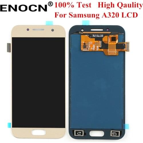 TFT For Samsung Galaxy A3 2017 A320 A320M A320F LCD Display Touch Screen Digitizer Assembly Brightness Replacement