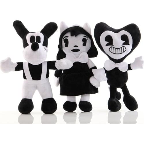 3pcs/lotKawaii Bendy Pillow Stuffed Plush Wolf Boris Angel Girls Alice Dolls Batim Horror Game Cute Cartoon Anime Ink Soft Plush