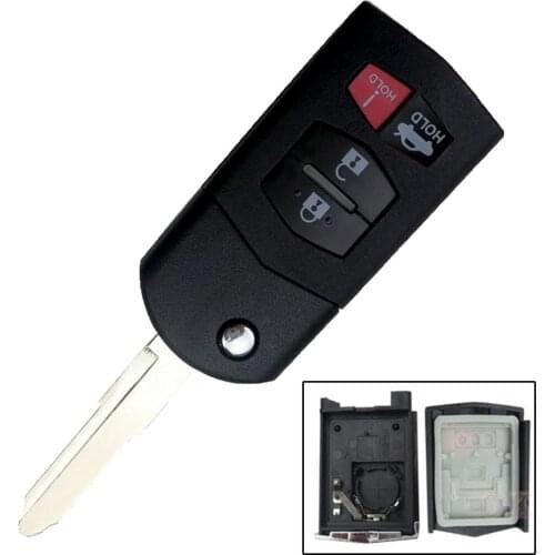 4 Button Remote Key Fob Shell for Mazda 3 5 6 RX-8 MX-5 CX-5 Miata CX-7 CX-9