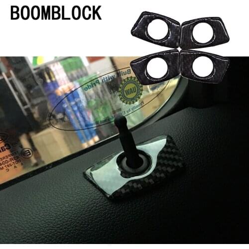 BOOMBLOCK 4pcs Car Interior Covers Trim Carbon Fiber Stickers For BMW E46 E39 E60 E90 E36 F30 F10 X5 E53 E34 E30 F20 E70 X6 X1 M