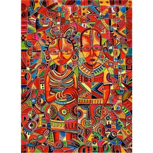 5D DIY Full Mosaic Picture "African" Embroidery Cross Stitch Diamond Painting Gift Rhinestone Living Room Decoration FC601