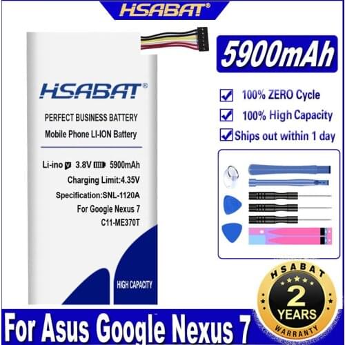 HSABAT C11-ME370T 5900mAh Battery for Asus Google Nexus 7 Nexus7 Nexus 7 1 Generation 2012 Wifi Version Batteries