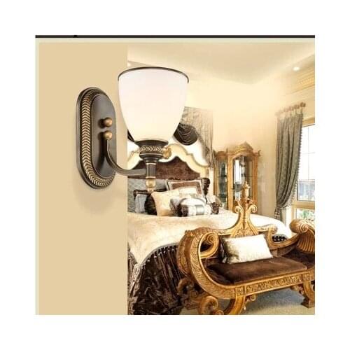 American Vintage Wall Sconce Creative Glass LED Wall Light Fixtures For Home Lighting Bedside Wall Lamp Lampe Murale
