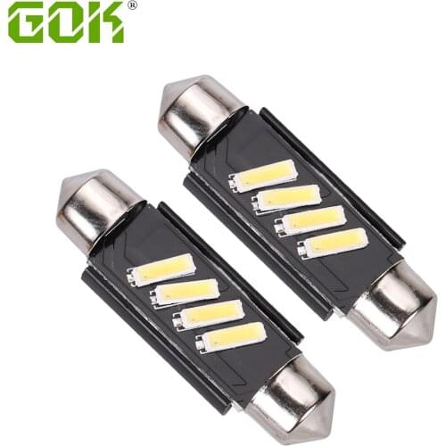 Auto Led Festoon 4SMD No Polarity 31mm 36mm 39mm 41mm SV8.5 C5W Led 7020 SMD reading Light Car Dome Bulb License Plate Light