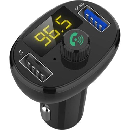 Bluetooth V4.2 FM Radio Transmitter Adapter QC 3.0 Fast Car Charger