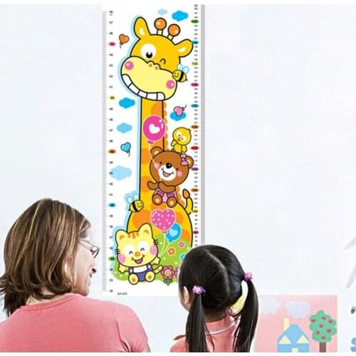 Childrens Height Chart Cartoon Giraffe Growth Height Measurement Meter Children Height Wall Sticker Kids Baby Room Decoration