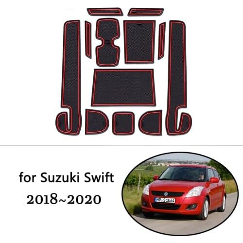For Suzuki Swift ZC33S 2018 2019 2020 Rubber Anti-slip Mat Door Groove Cup Phone Pad Gate Slot Cushion Coaster Car Accessories