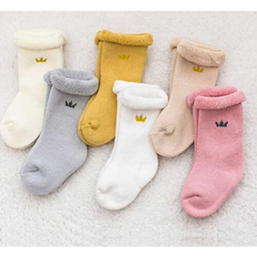 Cotton Baby Socks Winter Thicken Warm Striped print Newborn Boy Girl Socks Floor Socks For Girls Wear Sock Kids terry thick