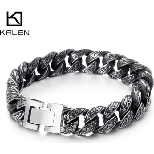 13mm Stainless Steel 316L Handmade Casting Curb Cuban Bracelet Men Kids Birthday Gift Jewelry